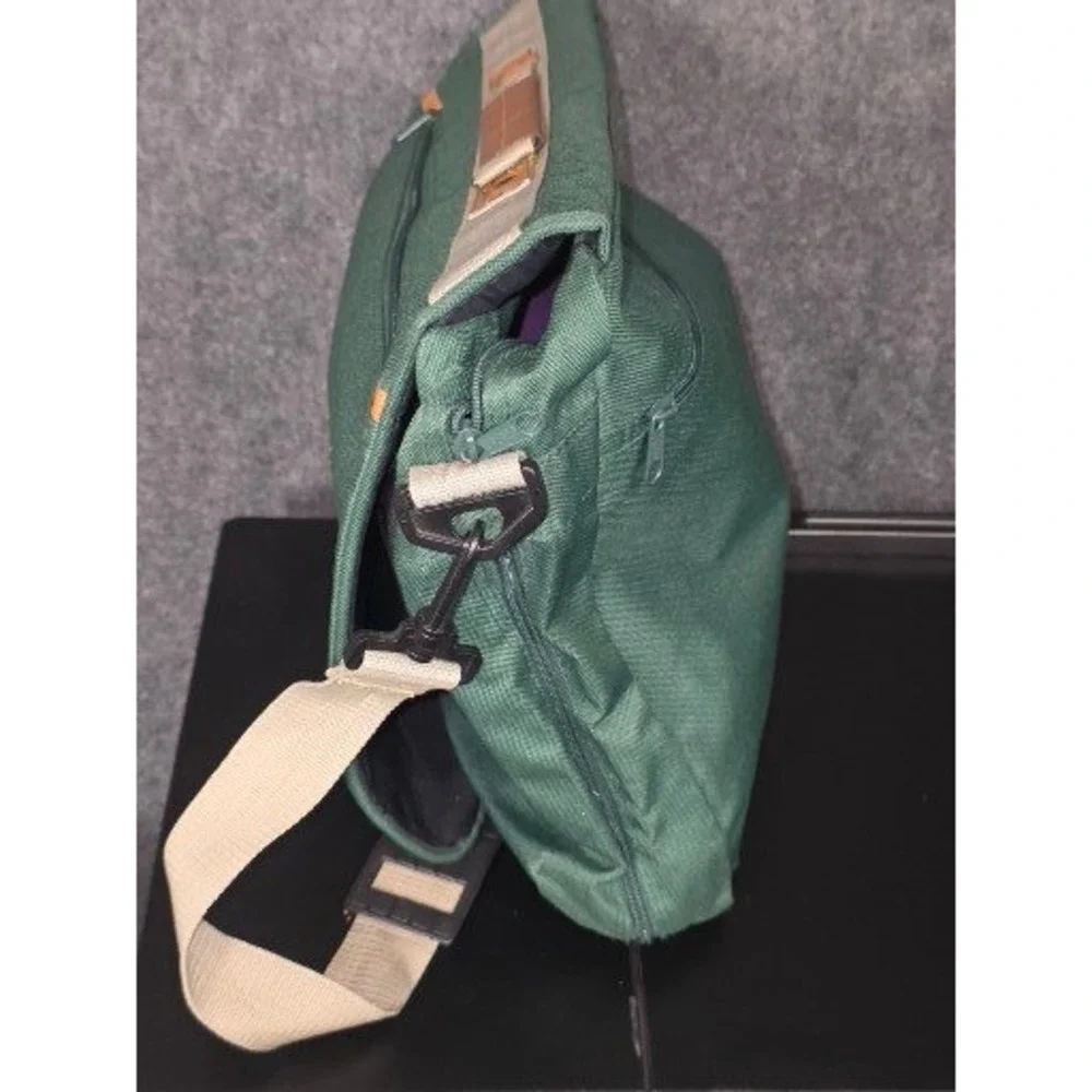 Vintage GTE Green Canvas Messenger‎ Bag Laptop Briefcase Work Commuter Bag 18x13